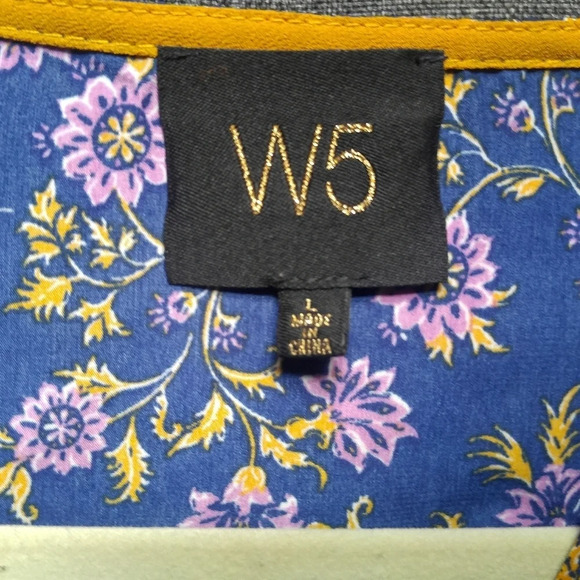 Anthropologie W5 Multicolor floral blouse L - Picture 3 of 3